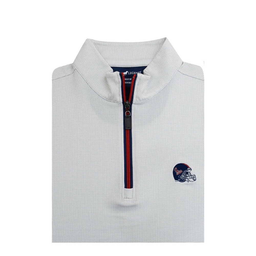 Ole Miss 2025-26 CFP Logo! White Horn Legend PrestigeZip Quarter-Zip! Large NWT!